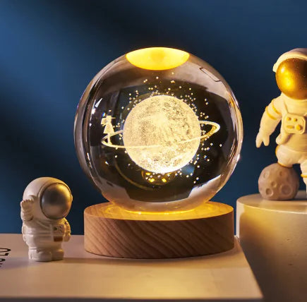 Luminous Galaxy Crystal Lamp